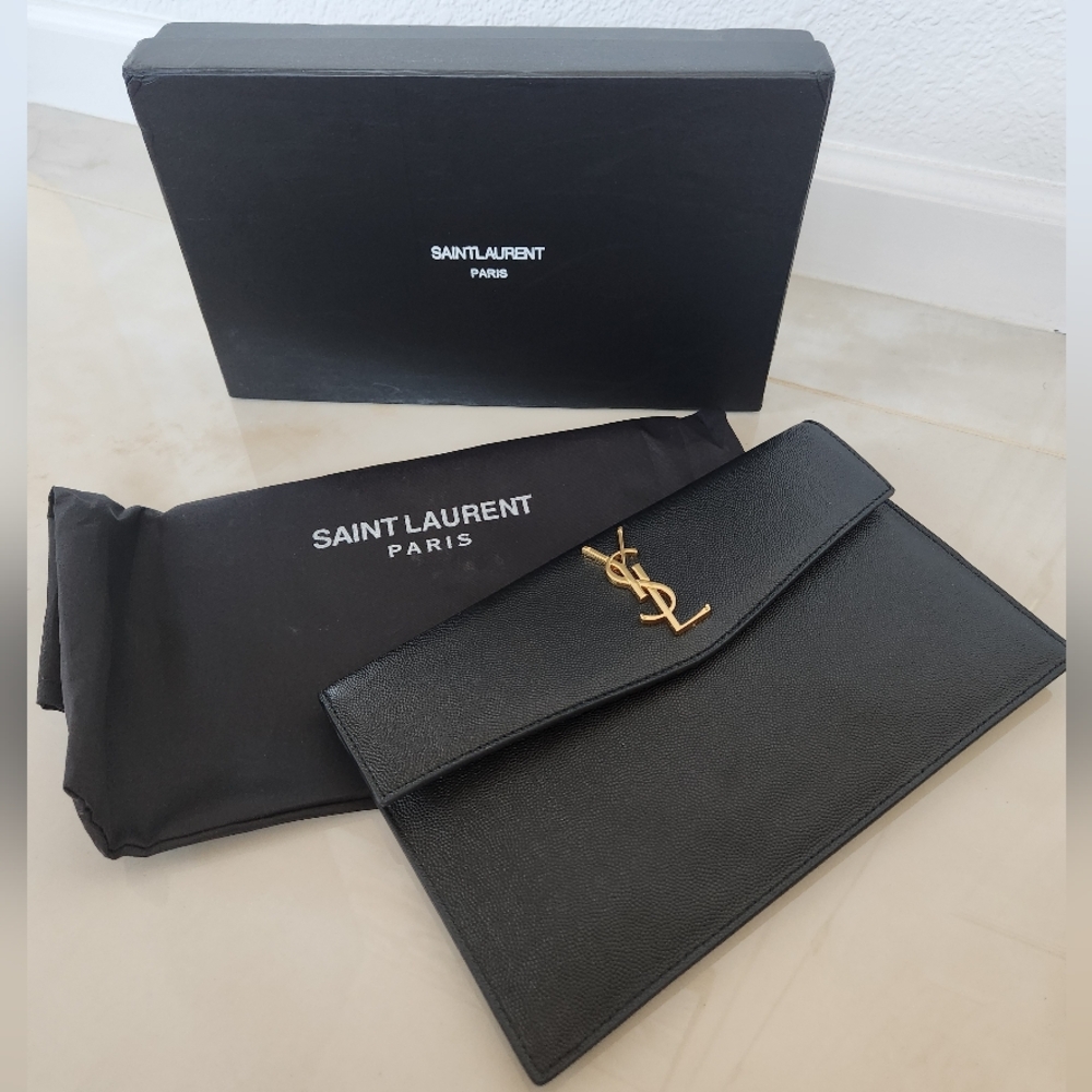 Black Leather Clutch
